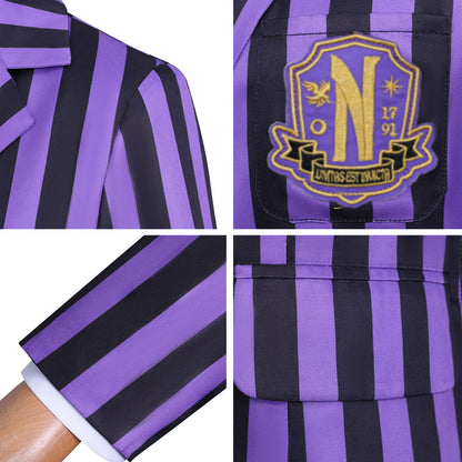 Wednesday Season 2 Agnes DeMille Purple School Uniform Cosplay Costume