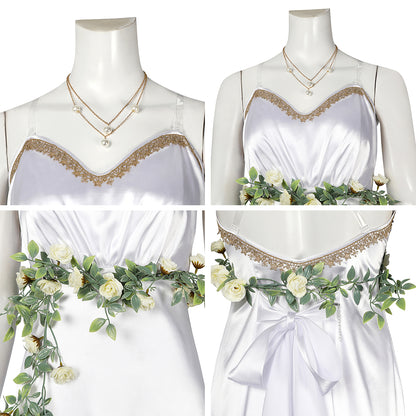 Final Fantasy VII Rebirth Aerith Gainsborough Loveless White Cosplay Costume