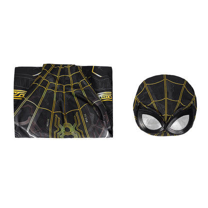 Marvel Spider-Man 3 No Way Home Spider Man 3 Peter Parker Black and Gold Suit Jumpsuit Zentai Halloween Cosplay Costume