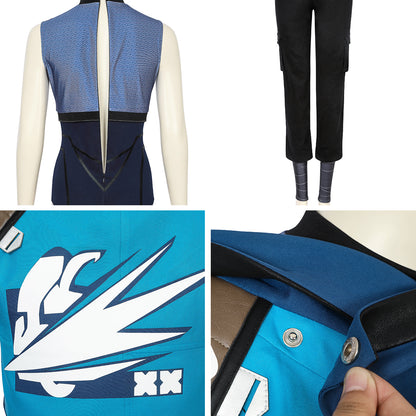 Valorant Jett Blue Cosplay Costume