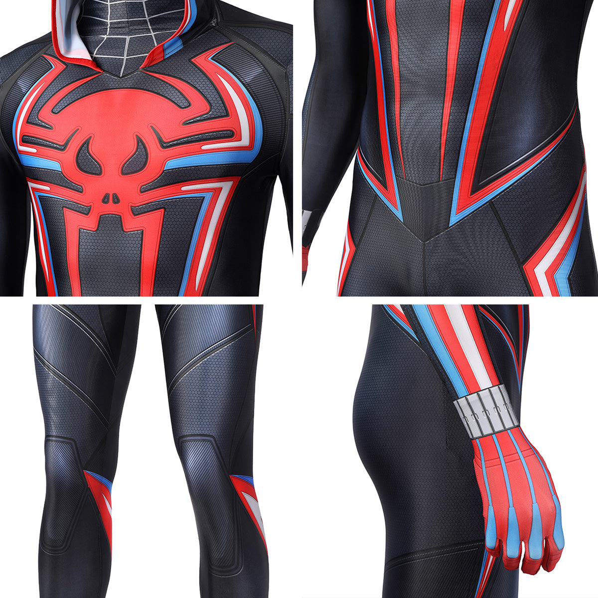 PS5 Marvel 2021 Spider-Man: Miles Morales 2099 Suit Zentai Jumpsuit Cosplay Costume