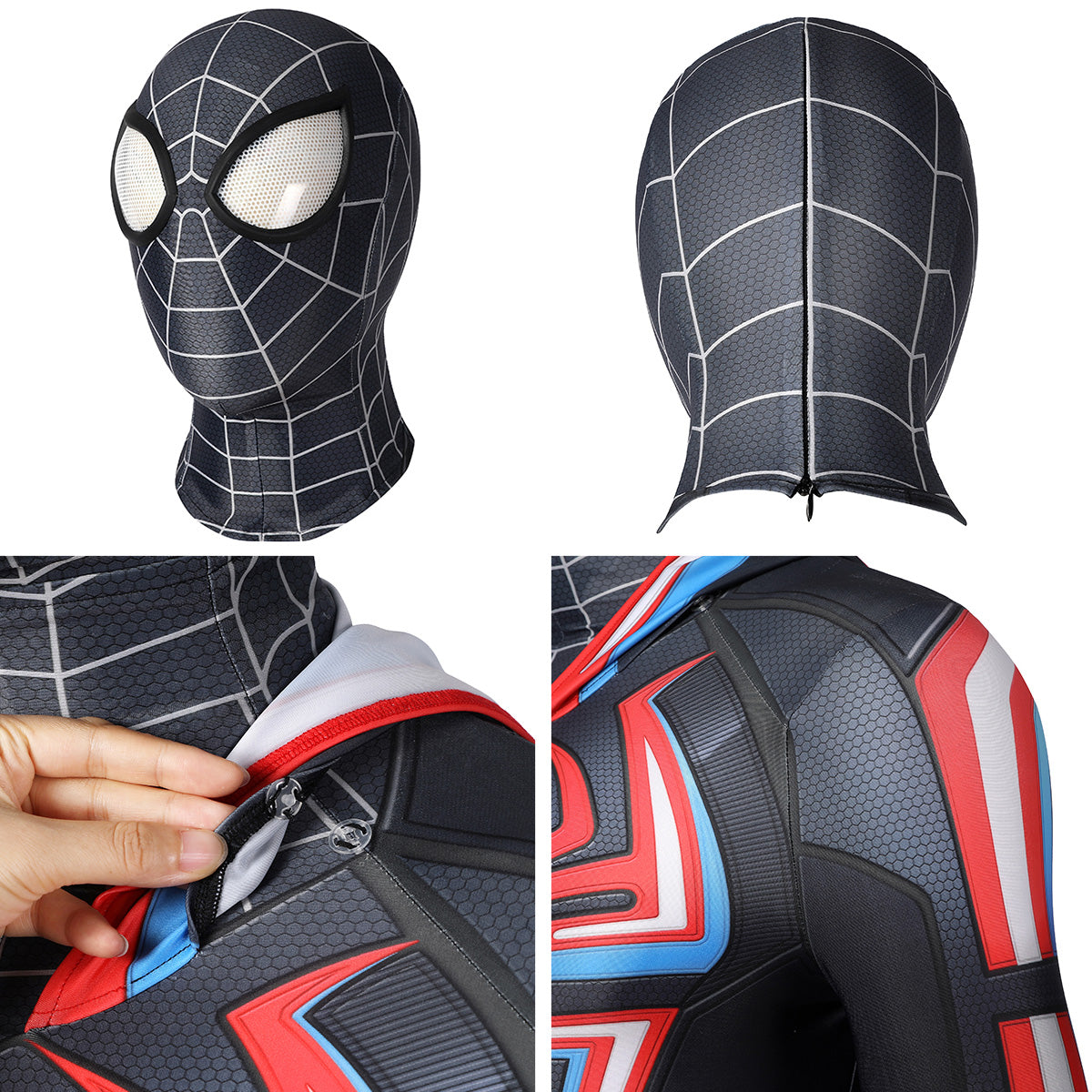 PS5 Marvel 2021 Spider-Man: Miles Morales 2099 Suit Zentai Jumpsuit Cosplay Costume