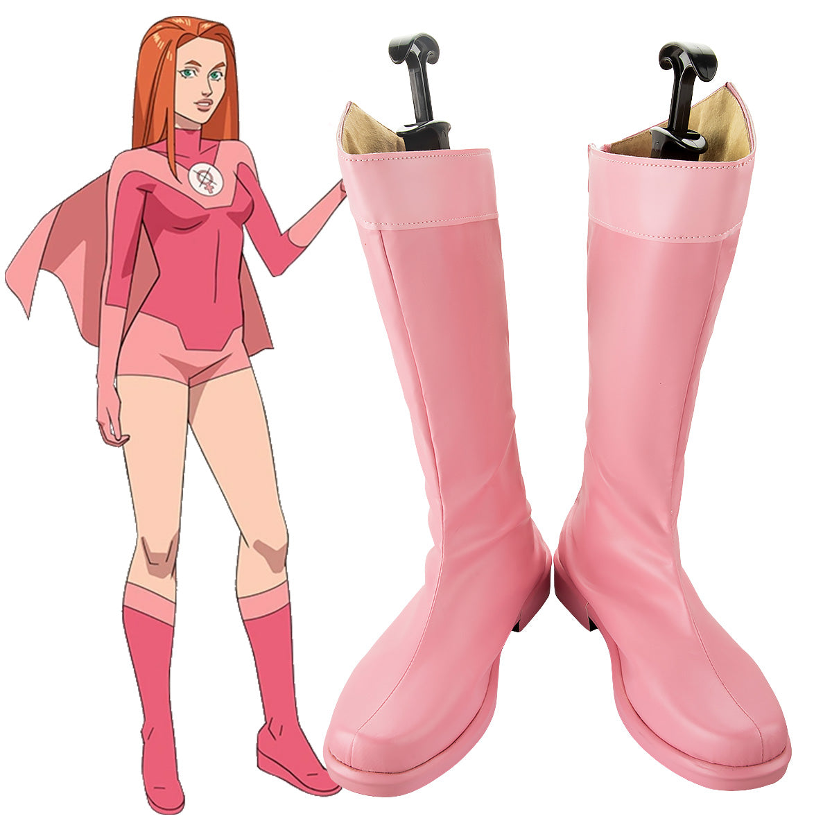 Invincible Atom Eve Pink Shoes Cosplay Boots