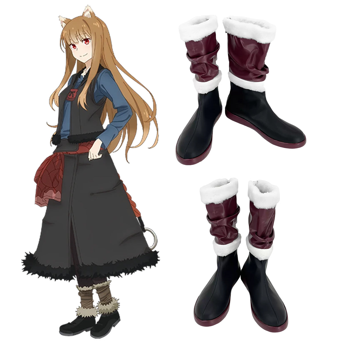 Akatsuki Deidara de Naruto Halloween zapatos blancos botas de Cosplay