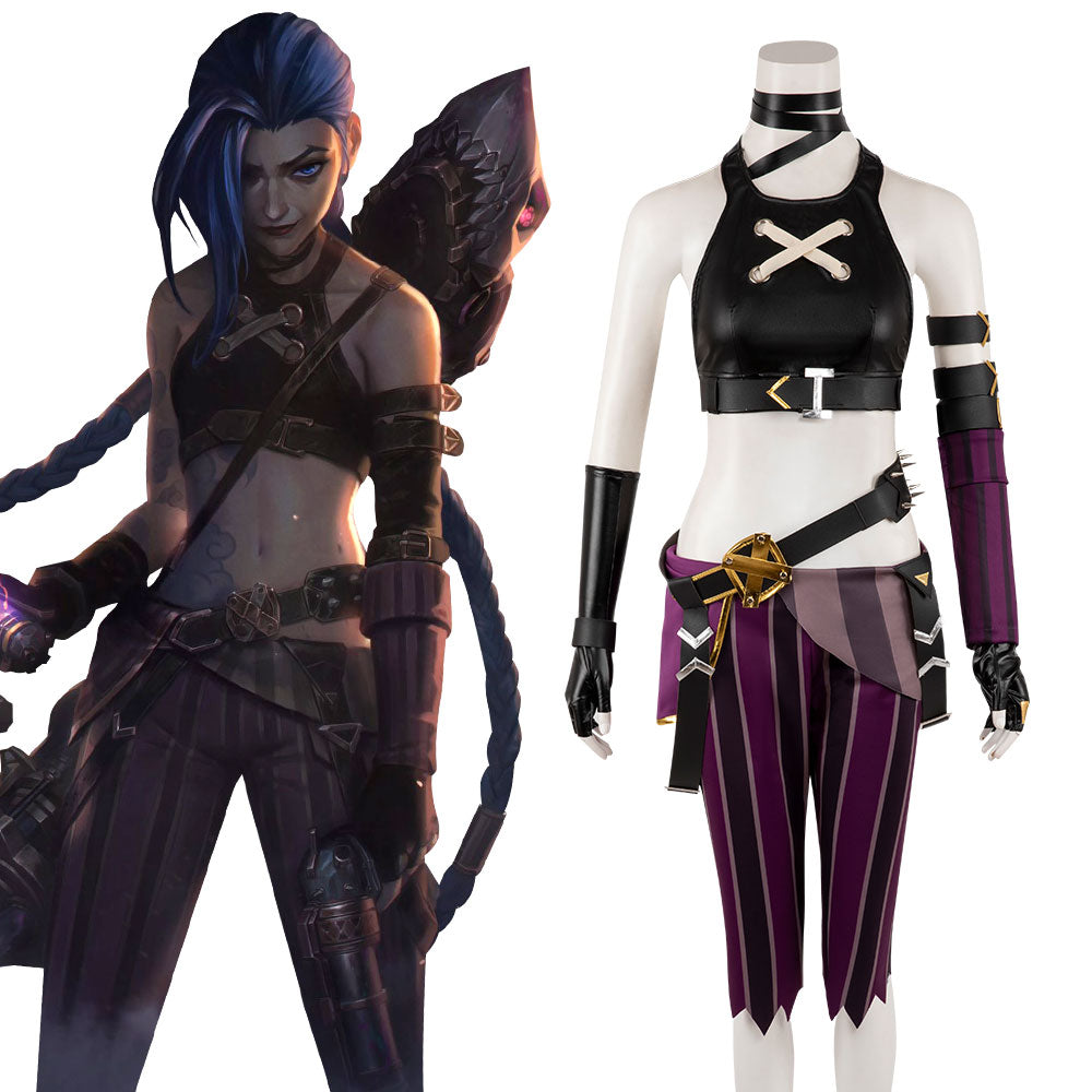 Jinx Outift Arcane League of Legends LOL Arcane Jinx Halloween Cosplay Costume ...