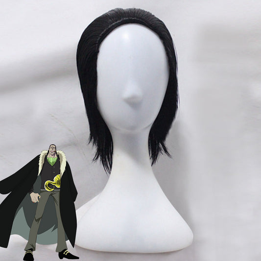 One Piece Sir Crocodile Desert King Black Cosplay Wig
