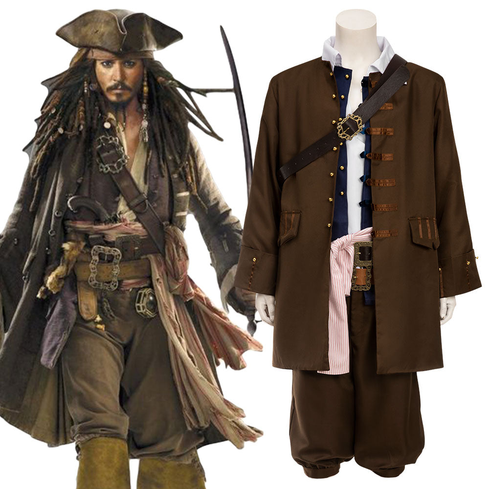 Pirates of the Caribbean Jack Sparrow Halloween Cosplay Costume