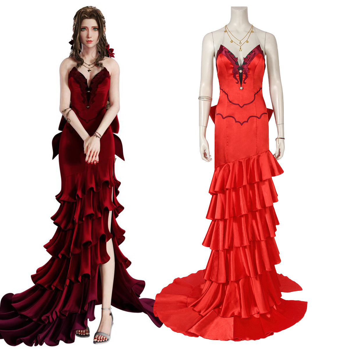 Final Fantasy VII Remake Rebirth FF7 Aerith Gainsborough Red Cosplay Costume