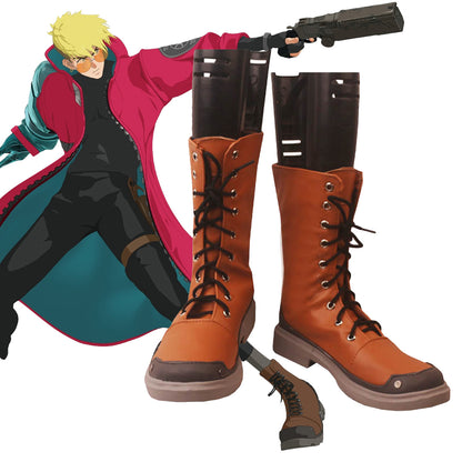TRIGUN Trigun Stampede Vash the Stampede Brown Shoes Cosplay Boots