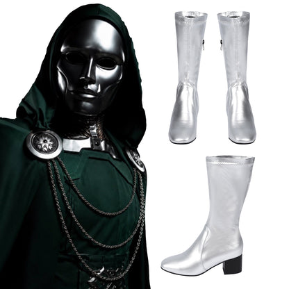 MAV Avengers 5: Doomsday Latverian Witch Silver Shoes Cosplay Boots