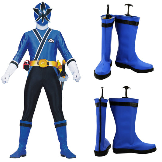 Power Rangers Samurai Blue Samurai Ranger Blue Shoes Cosplay Boots