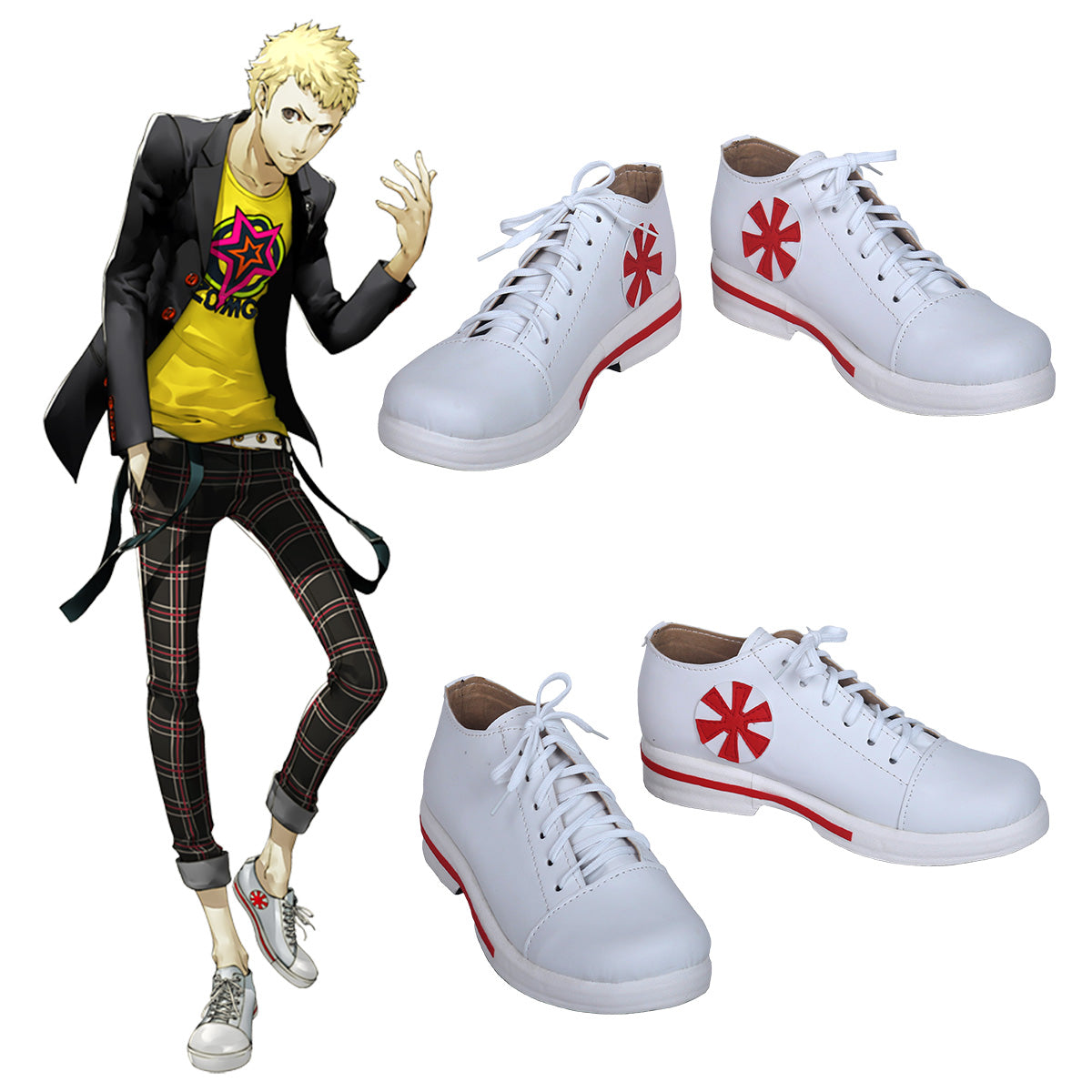 Persona 5 Ryuji Sakamoto White Cosplay Shoes