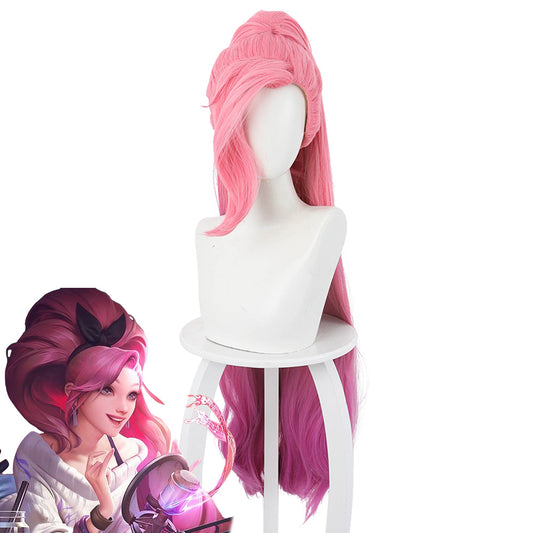 League Of Legends LOL K/DA ALL OUT Seraphine Indie Pink Cosplay Wig
