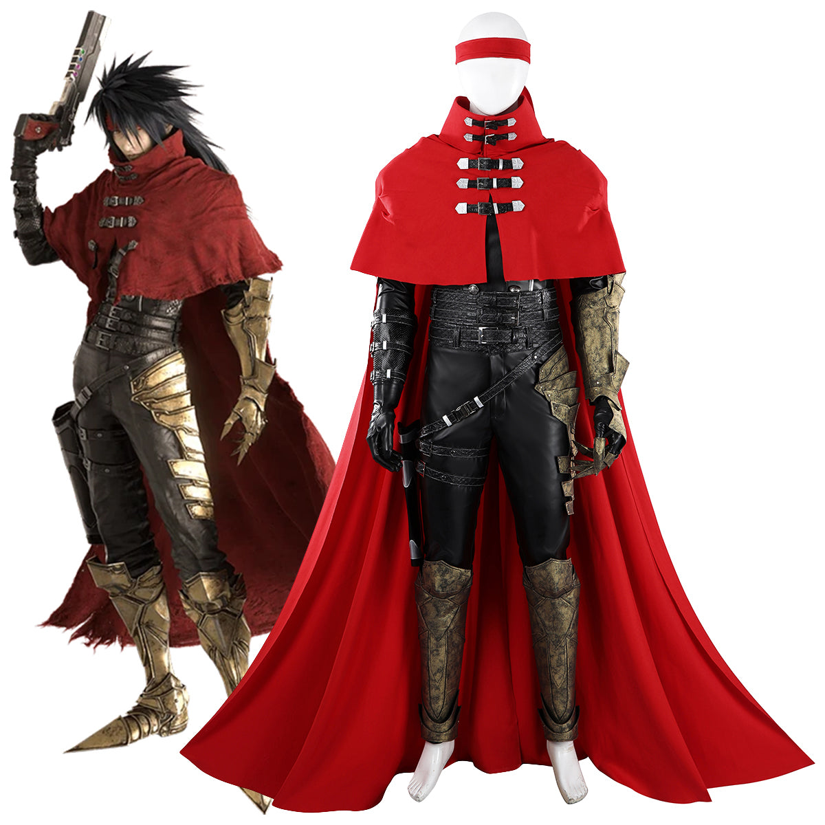 Final Fantasy VII FF7 Remake Revalation Rebirth Vincent Valentine Cosplay Costume