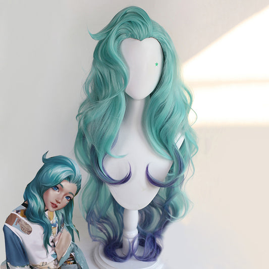League Of Legends LOL Seraphine Blue Purple Cosplay Wig