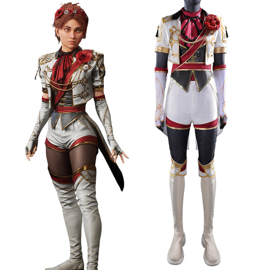 Clair Obscur: Expedition 33 Maelle White Flowers Suit Outfit Cosplay Costume-No Boots