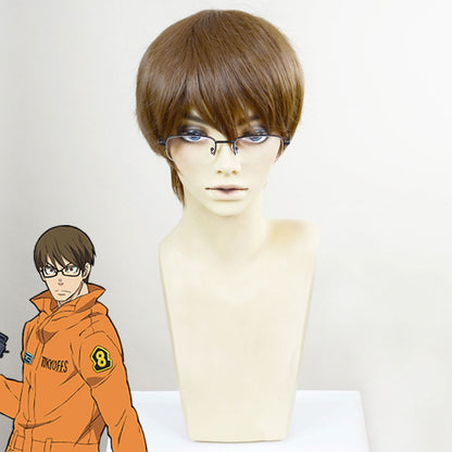 Fire Force Enen No Shouboutai Takehisa Hinawa Brown Cosplay Wig