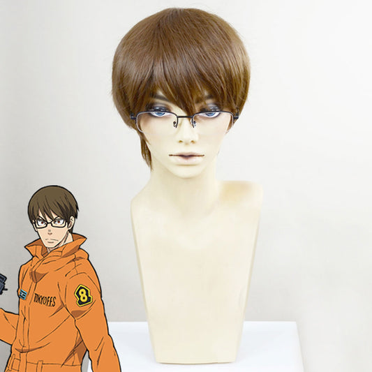 Fire Force Enen No Shouboutai Takehisa Hinawa Brown Cosplay Wig