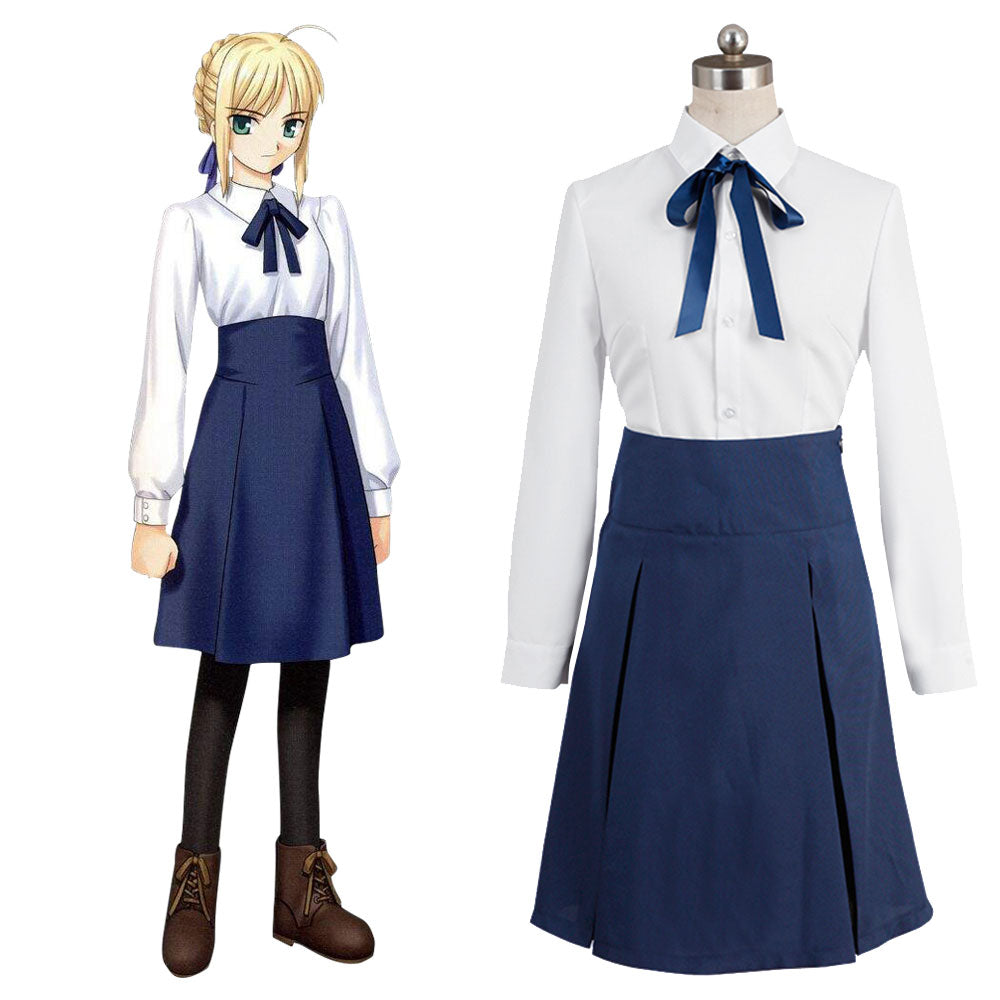 Fate Stay Night Saber Artoria Pendragon King Arthur Cosplay Costume - A Edition