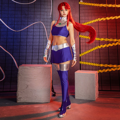 Halloween Starfire Superheroine Cosplay Costume