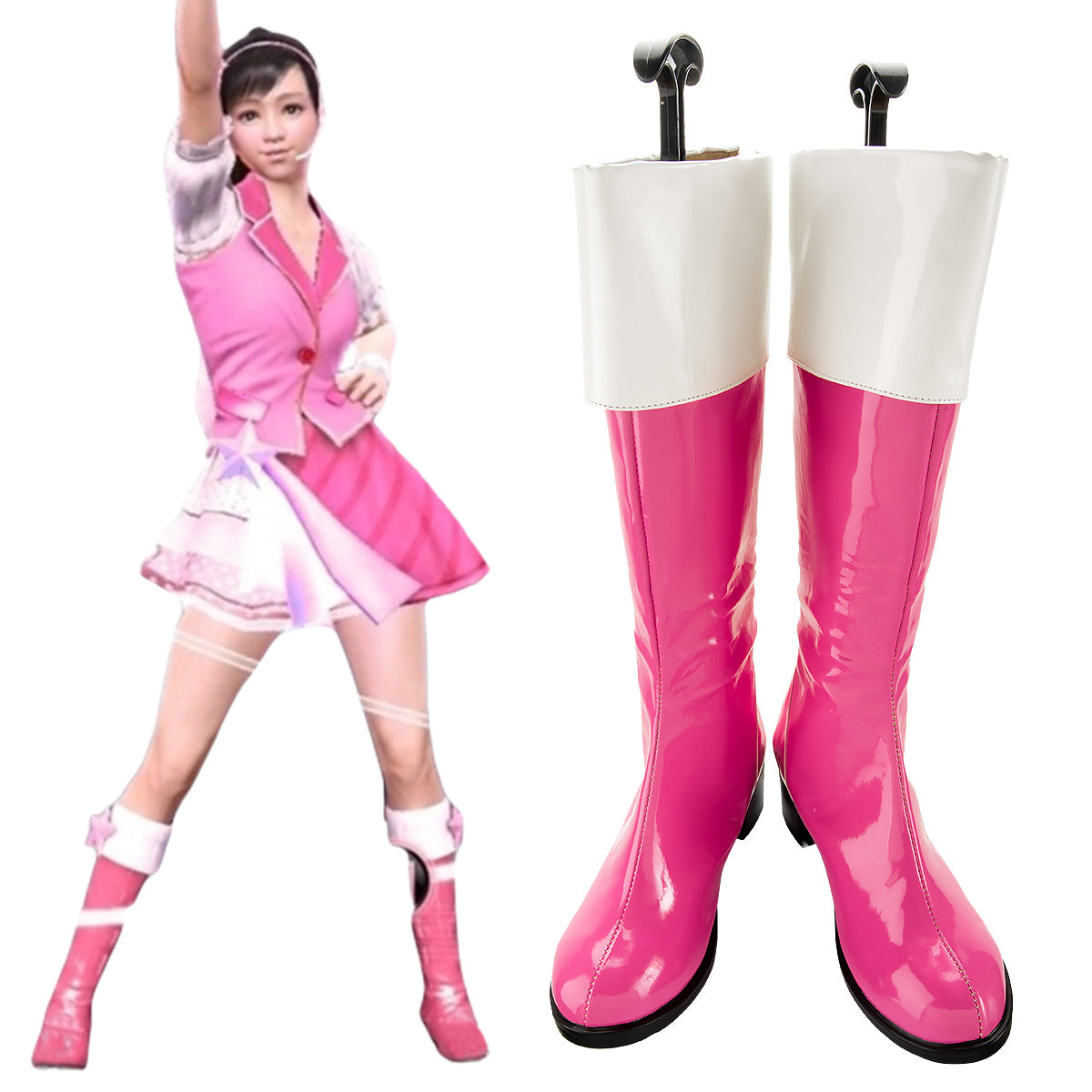 Yakuza Haruka Sawamura Pink Shoes Cosplay Boots