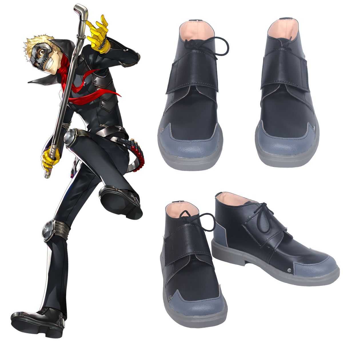 Akatsuki Deidara aus Naruto Halloween Weiße Schuhe Cosplay Stiefel