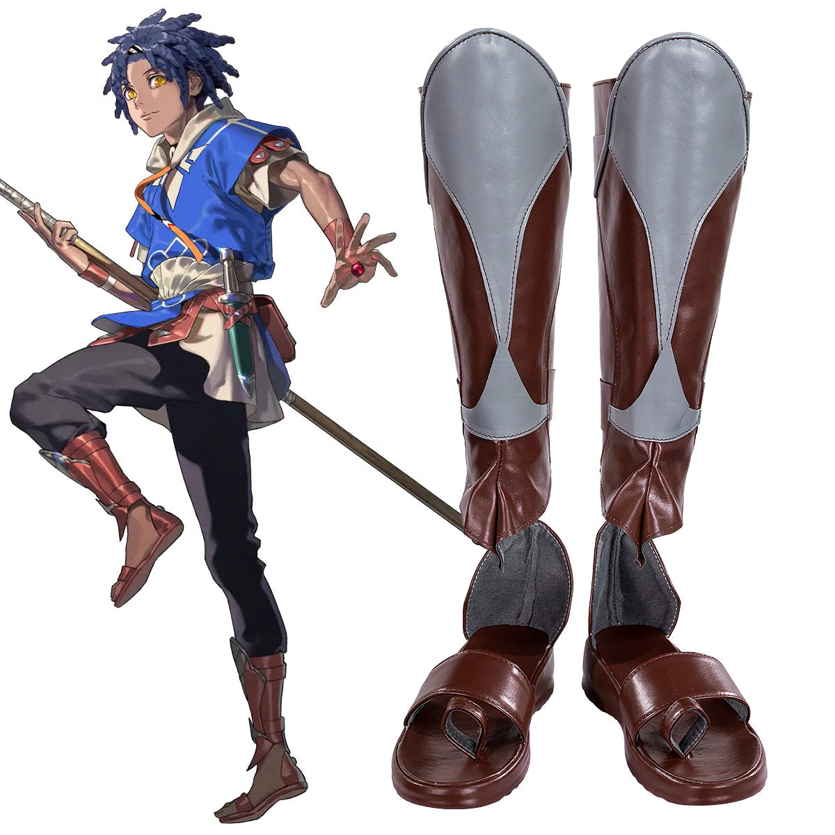 FE: Fortune's Weave Cai Brown Shoes Cosplay Boots
