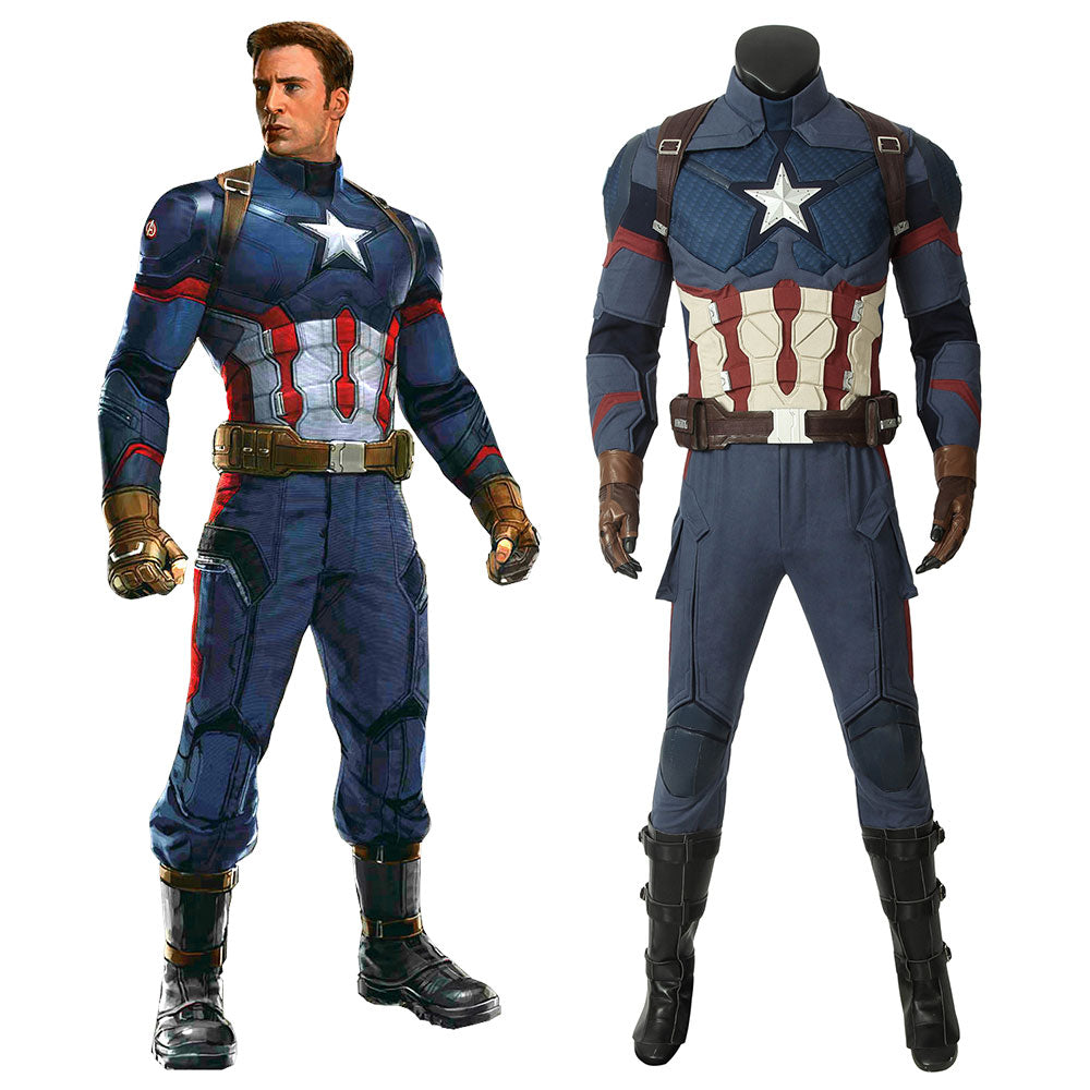 Marvel Avengers: Endgame Steven Rogers Captain America Cosplay Costume-No Shoes