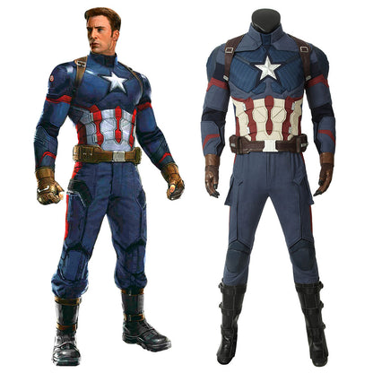 Marvel Avengers: Endgame Steven Rogers Captain America Cosplay Costume-No Shoes