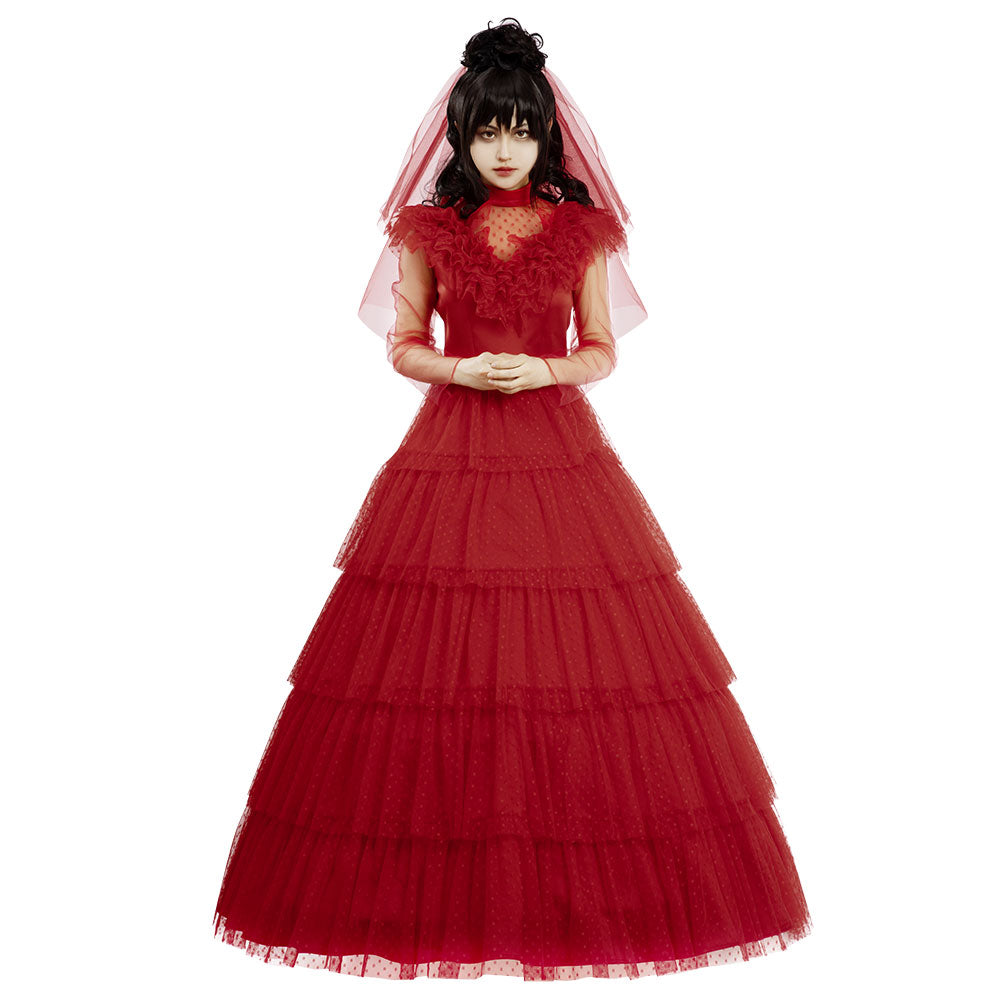 Beetlejuice Lydia Deetz Red Dress Cosplay Costume – Gcosplay