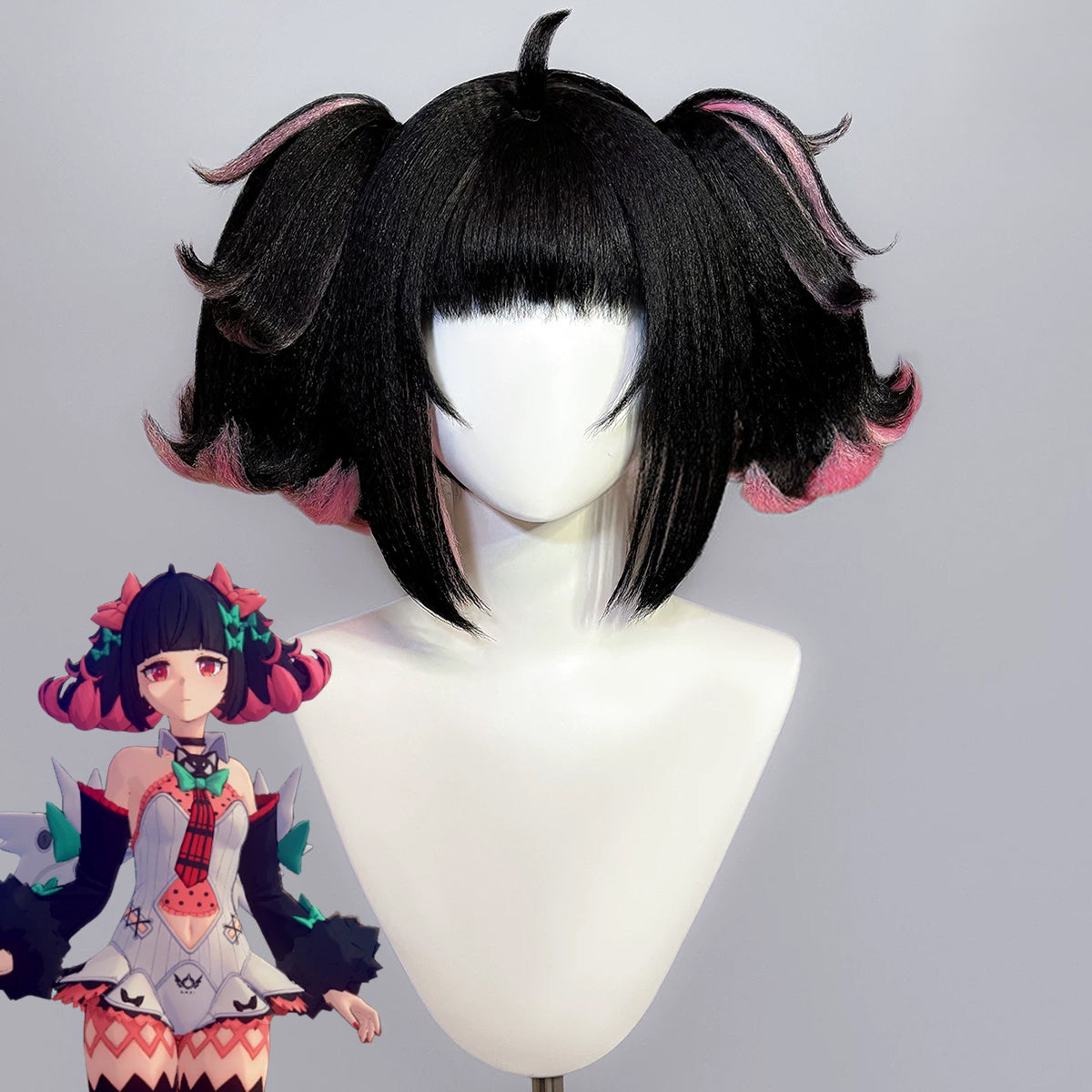 Peluca de cosplay marrón Zhongli de Genshin Impact Halloween