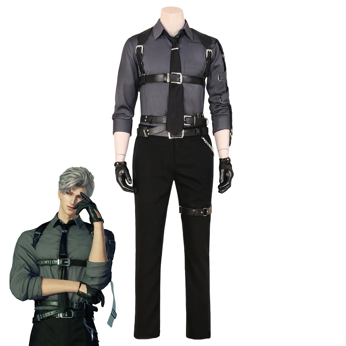 【 In Stock 】Love and Deep Space Zayne Xavier Rafayel Sylus Precise Control Dark Silver Cosplay Costume