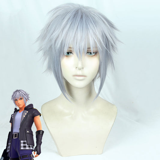 Kingdom Hearts III Riku Silver Grey Cosplay Wig