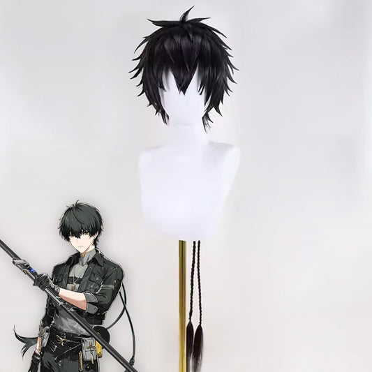 Wuthering Waves Male Rover Black Cosplay Wig