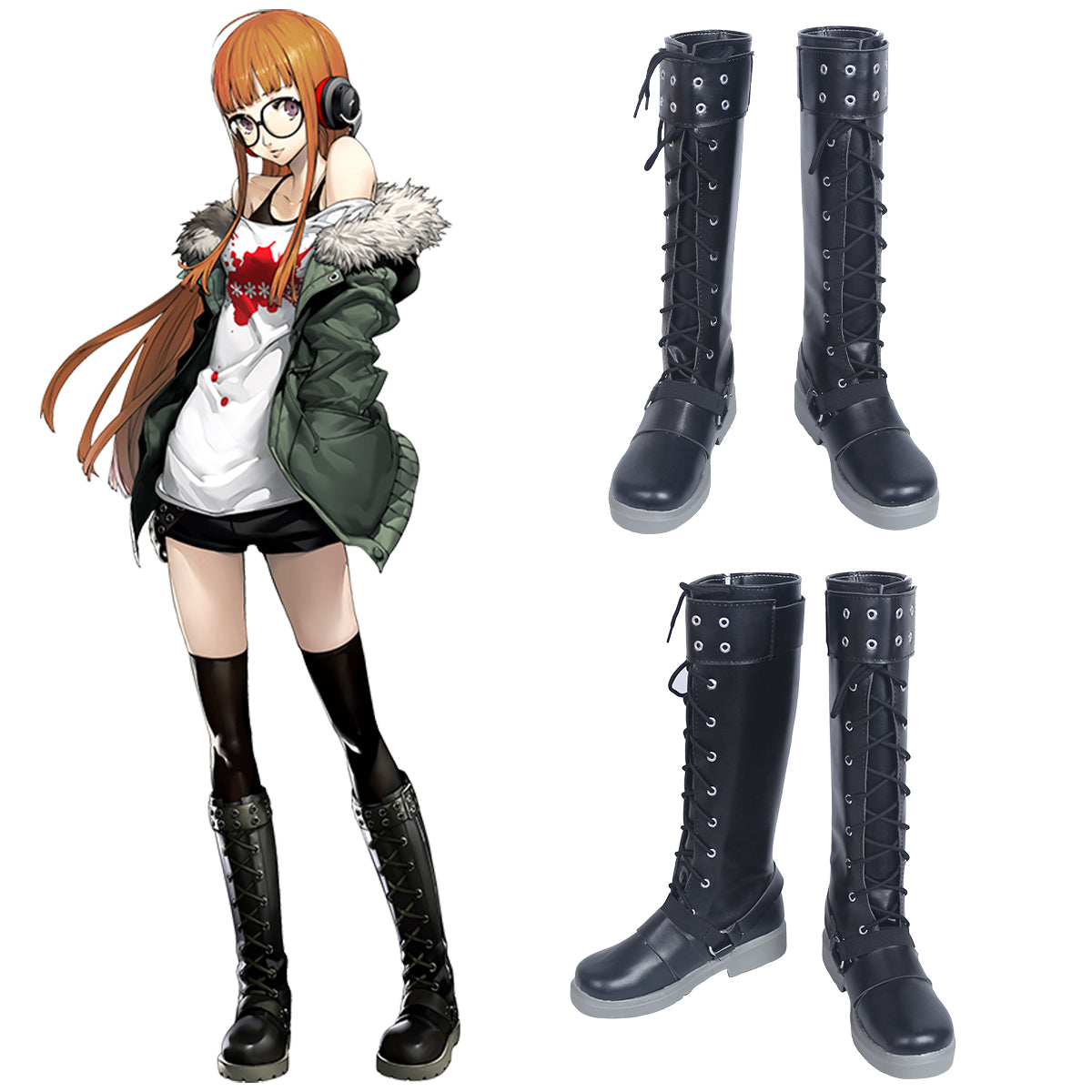 Akatsuki Deidara aus Naruto Halloween Weiße Schuhe Cosplay Stiefel