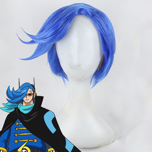 One Piece Germa 66 Vinsmoke Niji Cosplay Blue Cosplay Wig