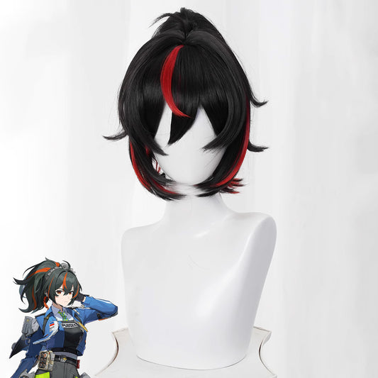 Zenless Zone Zero Zhu Yuan Black Red Cosplay Wig