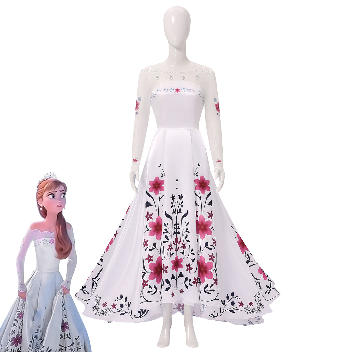 Frozen 3 Anna Wedding Dress Cosplay Costume