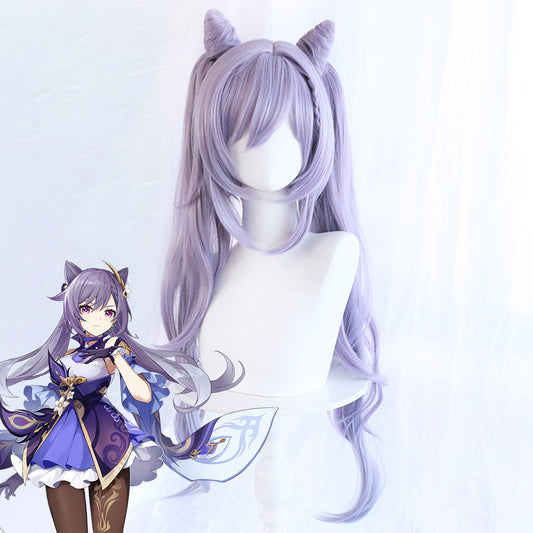 Genshin Impact Keqing Purple Cosplay Wig