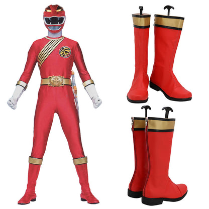 Power Rangers Wild Force Red Wild Force Ranger Red Shoes Cosplay Boots