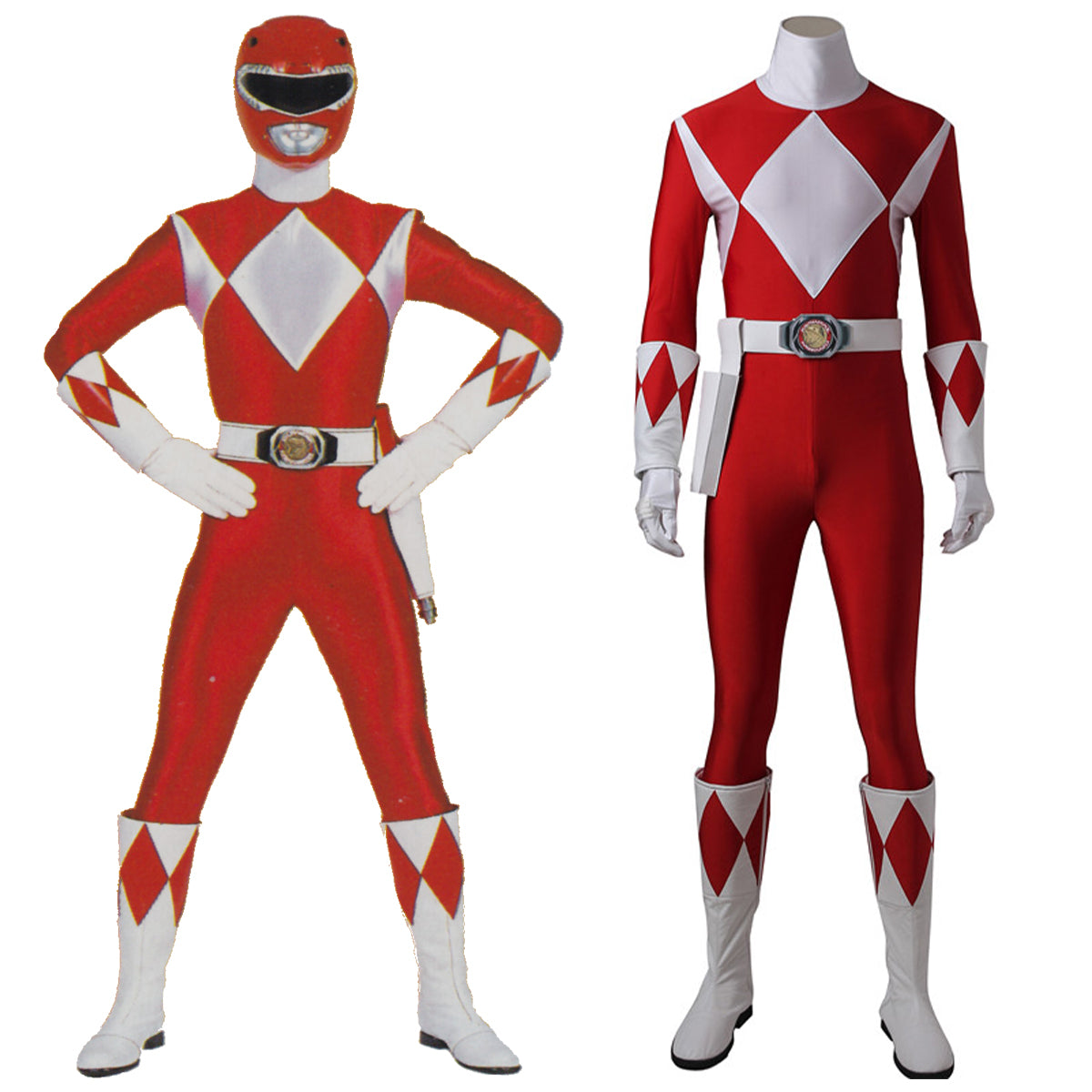 【In Stock】Mighty Morphin Power Rangers Red Ranger Cosplay Costume