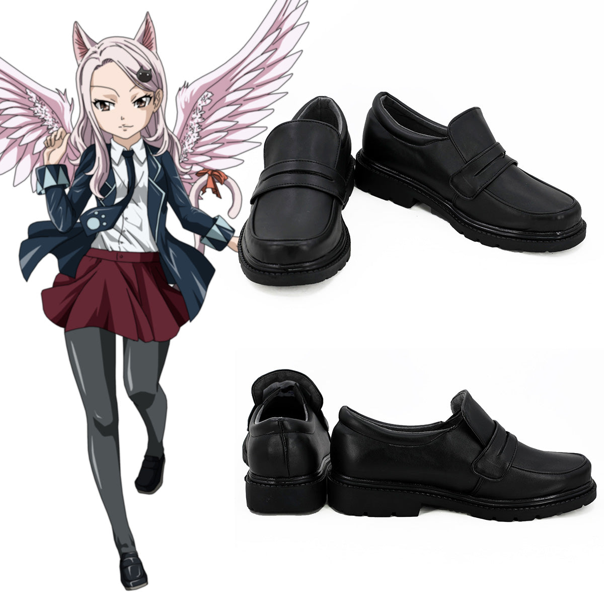 Fairy Tail Carla Black Cosplay Shoes