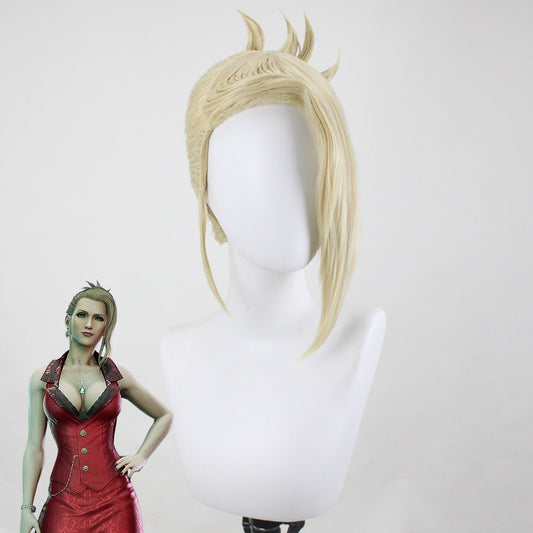 Final Fantasy VII Remake FF7 Scarlet Golden Cosplay Wig