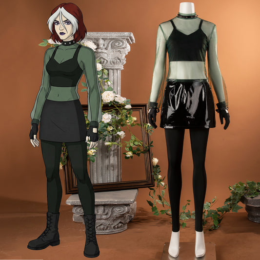MCU Animated Universe X-Men: Evolution Rogue Cosplay Costume
