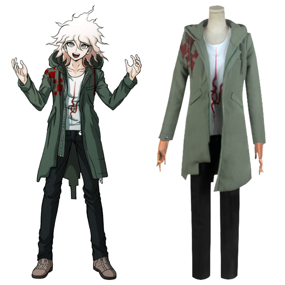Super Danganronpa2 Dangan Ronpa Komaeda Nagito Cosplay Costume