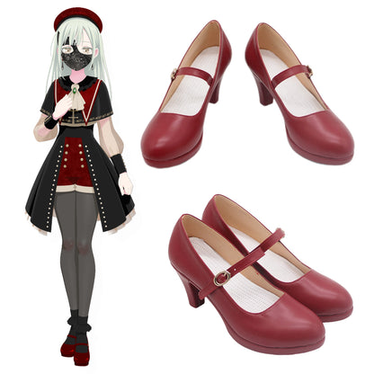 BanG Dream! Ave Mujica Mutsumi Wakaba Mortis Red Cosplay Shoes