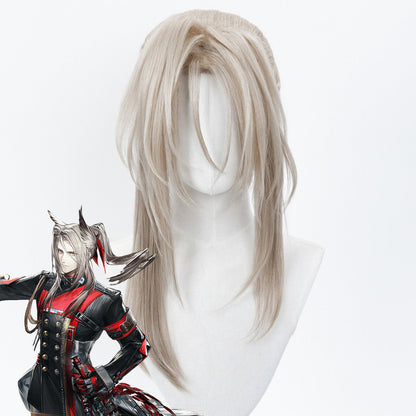 Peluca cosplay de plata de Arlan Honkai: Star Rail