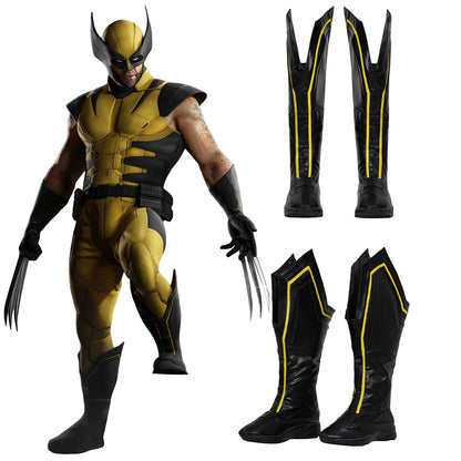 PS5 2026 Marvel Wolverine Logan Howlett Black Shoes Cosplay Boots