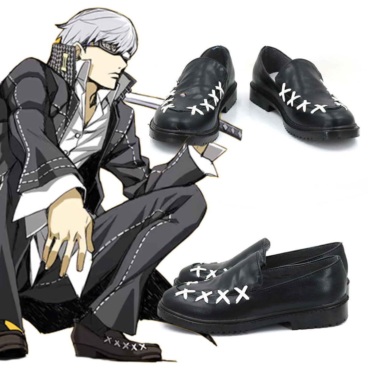 Persona 4 Yu Narukami Black Cosplay Shoes