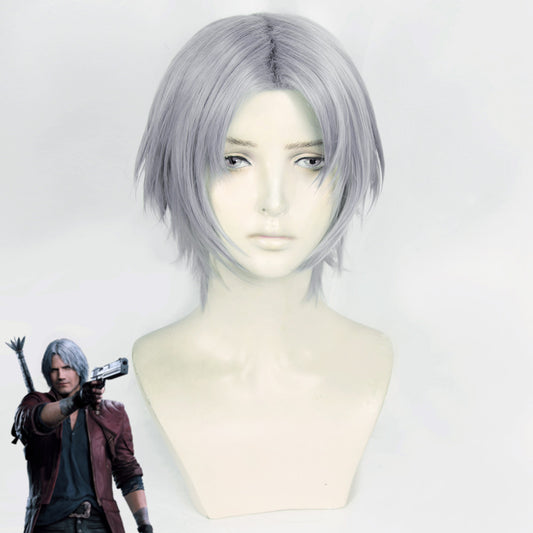 Devil May Cry 5 Dante Silver White Cosplay Wig